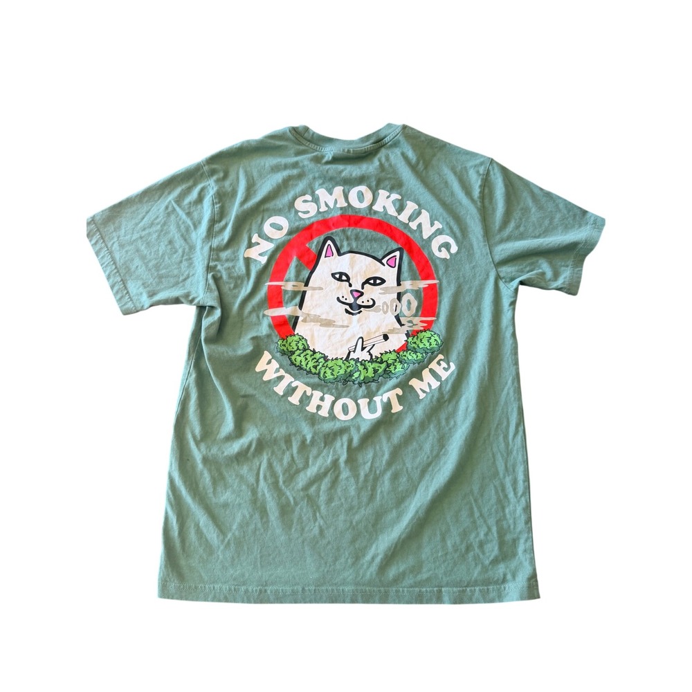 Ripndip Graphic Tee Small Green EUC No Smoking Without Me Skater Streetwear